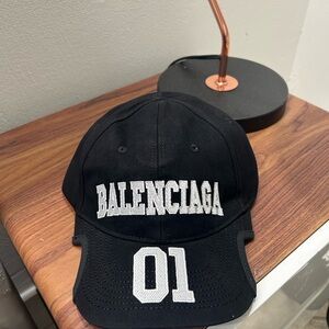 Balenciaga Sports Black Baseball Cap One Size Adjustable Cap